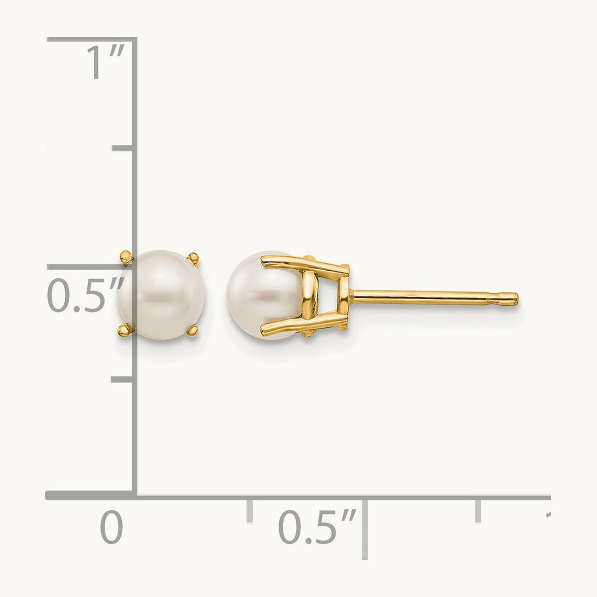 Round June/Freshwater Cultured Pearl Post Earrings — 14K Yellow Gold
