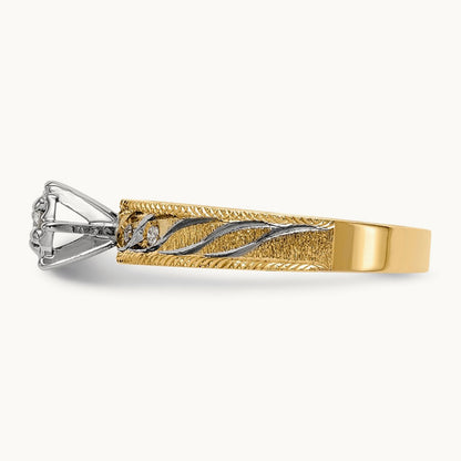 AA Quality Trio Complete Engagement Ring, 14K