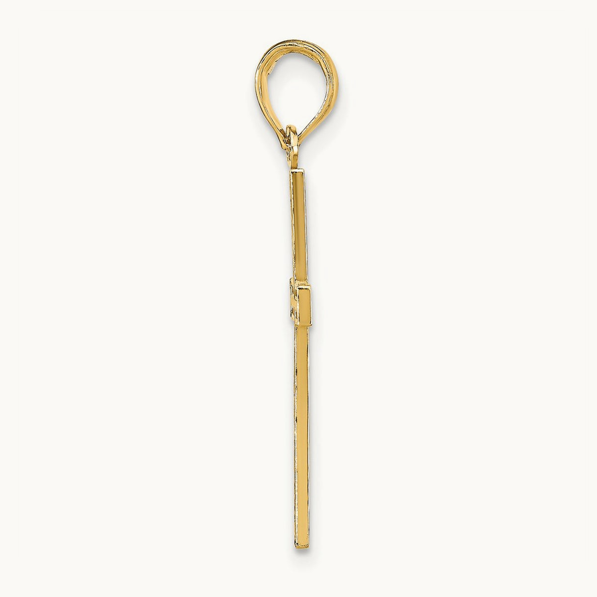 Reversible FAITH HOPE LOVE Cross Pendant, 14K