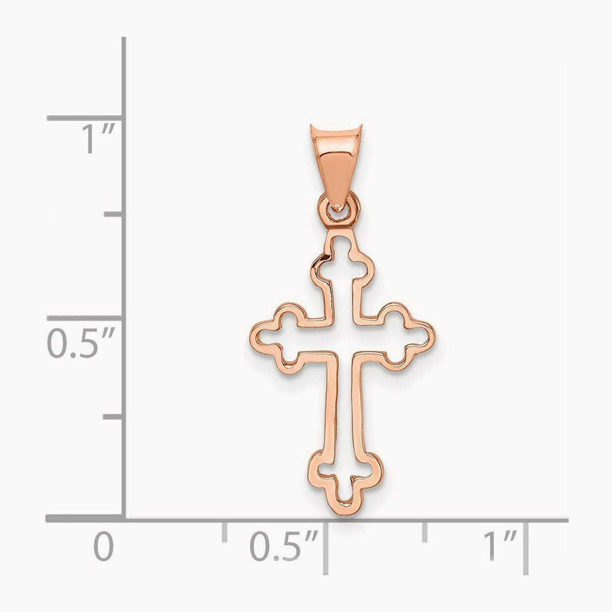 Polished Cross Pendant, 14K Rose