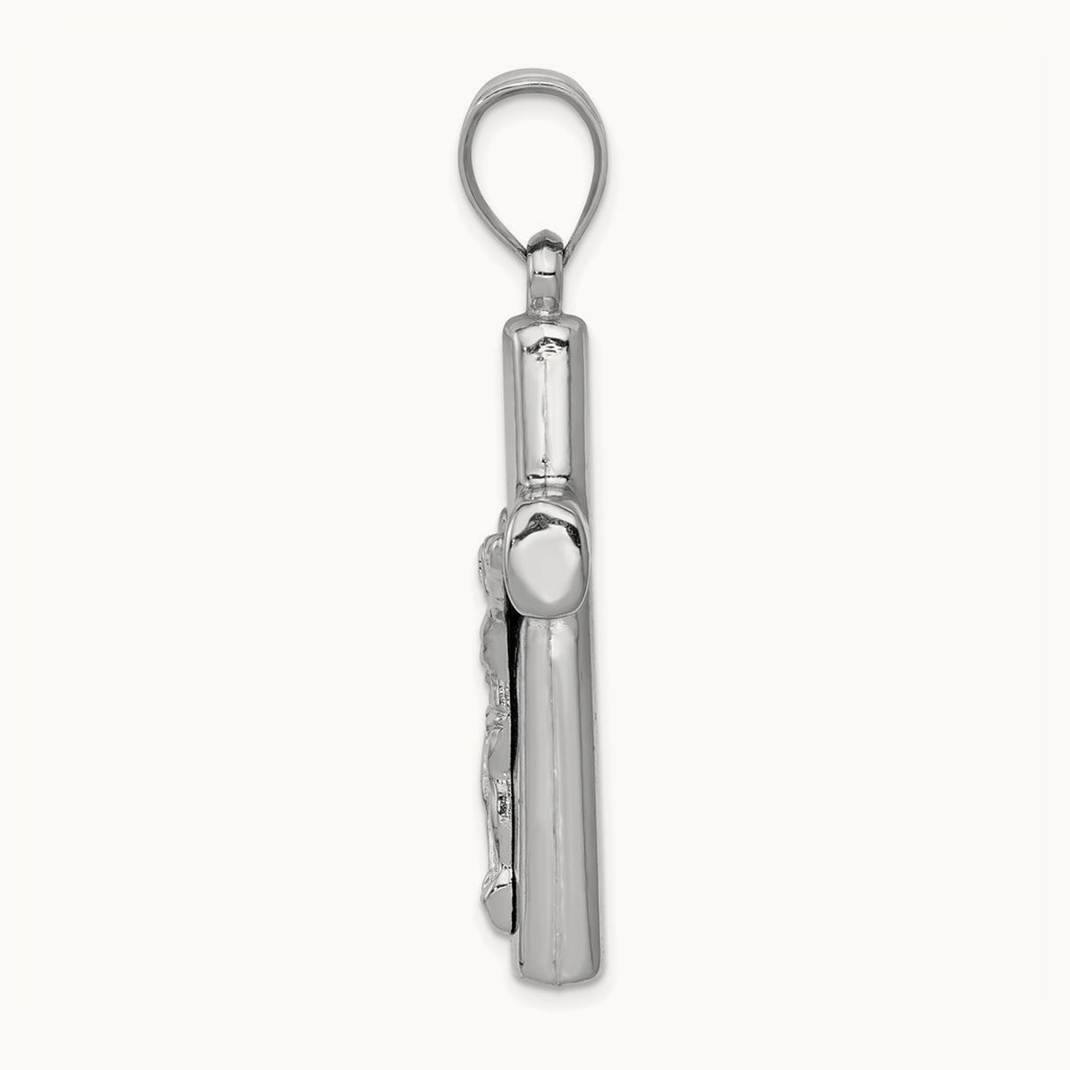 Reversible Crucifix Pendant — 14K White Gold, 48mm