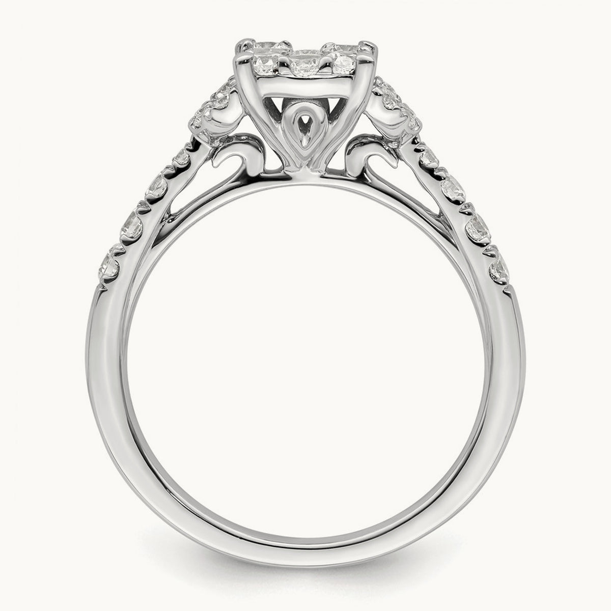 Cluster Engagement Ring, 0.75 ct tw Lab-Grown Diamond