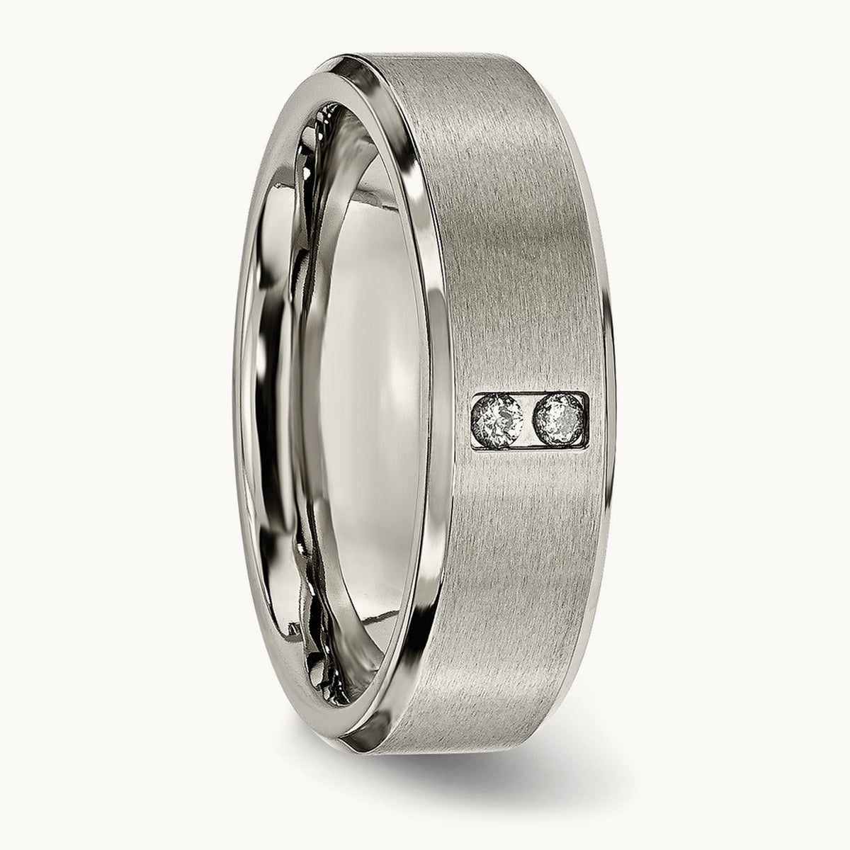 Brushed Center Diamond Band — photo set (2)