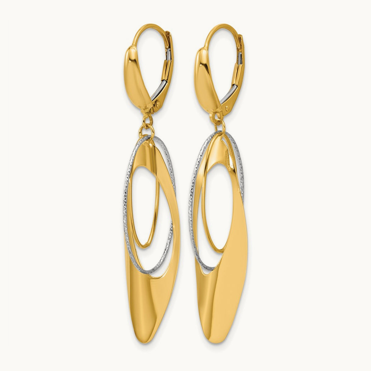 Polished / Dia-cut Dangle Leverback Earrings — Leslie's — photo set