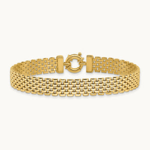 Polished Fancy Link Bracelet, 14K