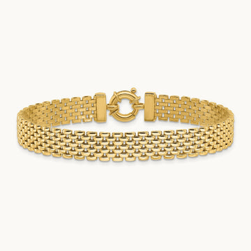 Polished Fancy Link Bracelet, 14K
