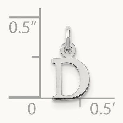 Cutout Letter D Initial Pendant, 14K White Gold