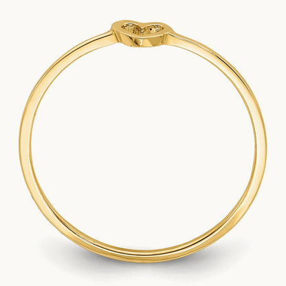 Polished Heart Ring — 14K Yellow Gold