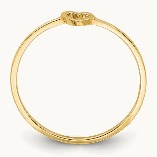 Polished Heart Ring — 14K Yellow Gold