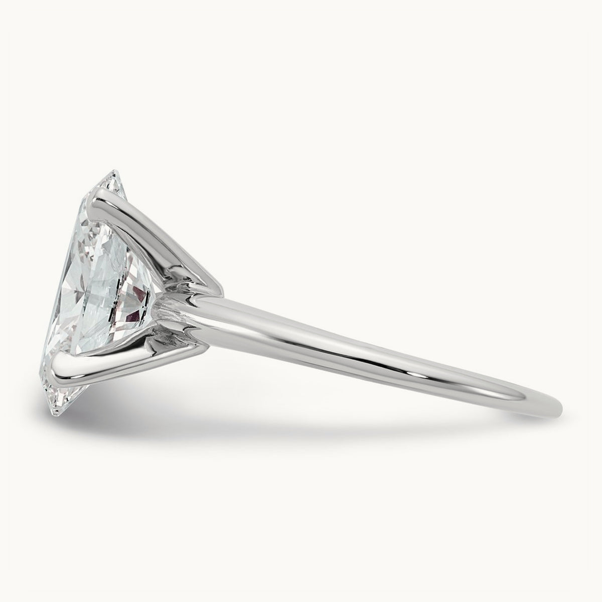 Oval Solitaire Engagement Ring, 0.50-5.00 ct tw Lab-Grown Diamond — 4 ct, 14K White Gold