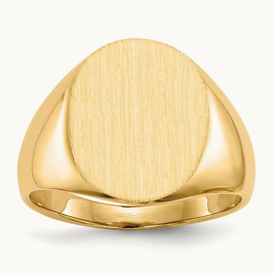 13.0x16. Closed Back Signet Ring, 0mm, 14K