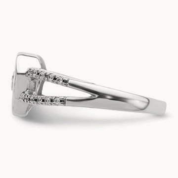 Diamond Heart Ring, 14K White Gold