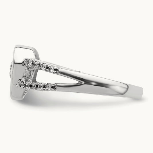 Diamond Heart Ring, 14K White Gold