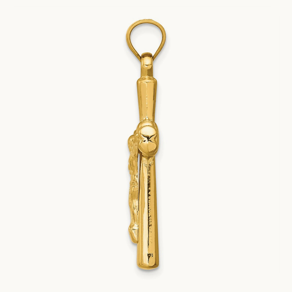 Reversible Crucifix Pendant — 14K Yellow Gold, 34mm