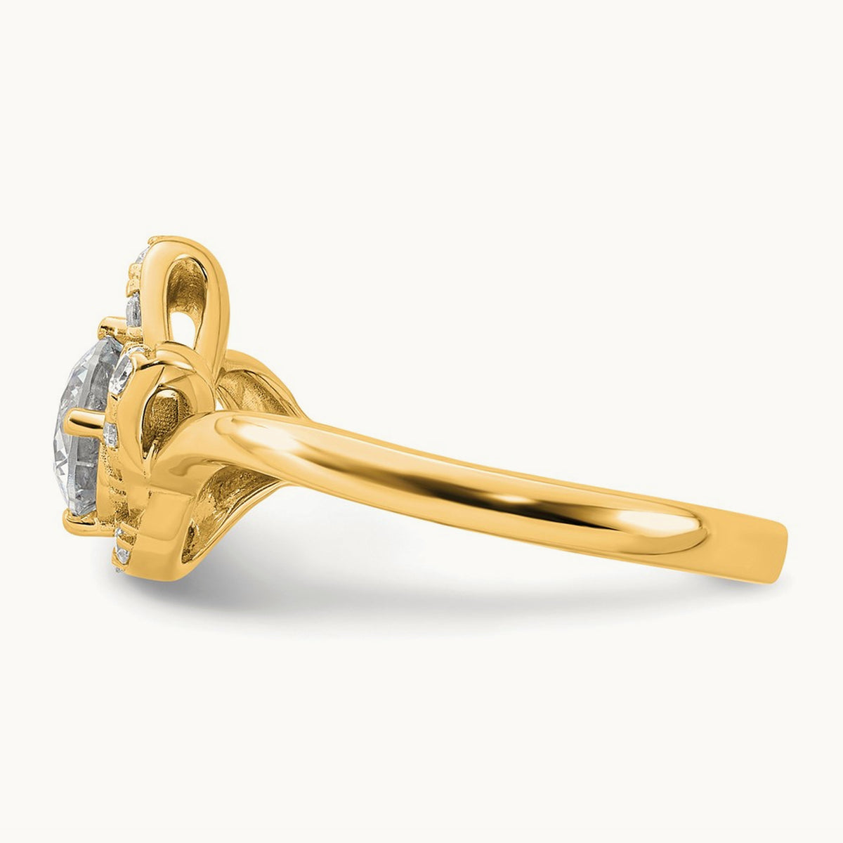 Round Engagement Ring, 0.75 ct tw Lab-Grown Diamond — 14K Yellow Gold