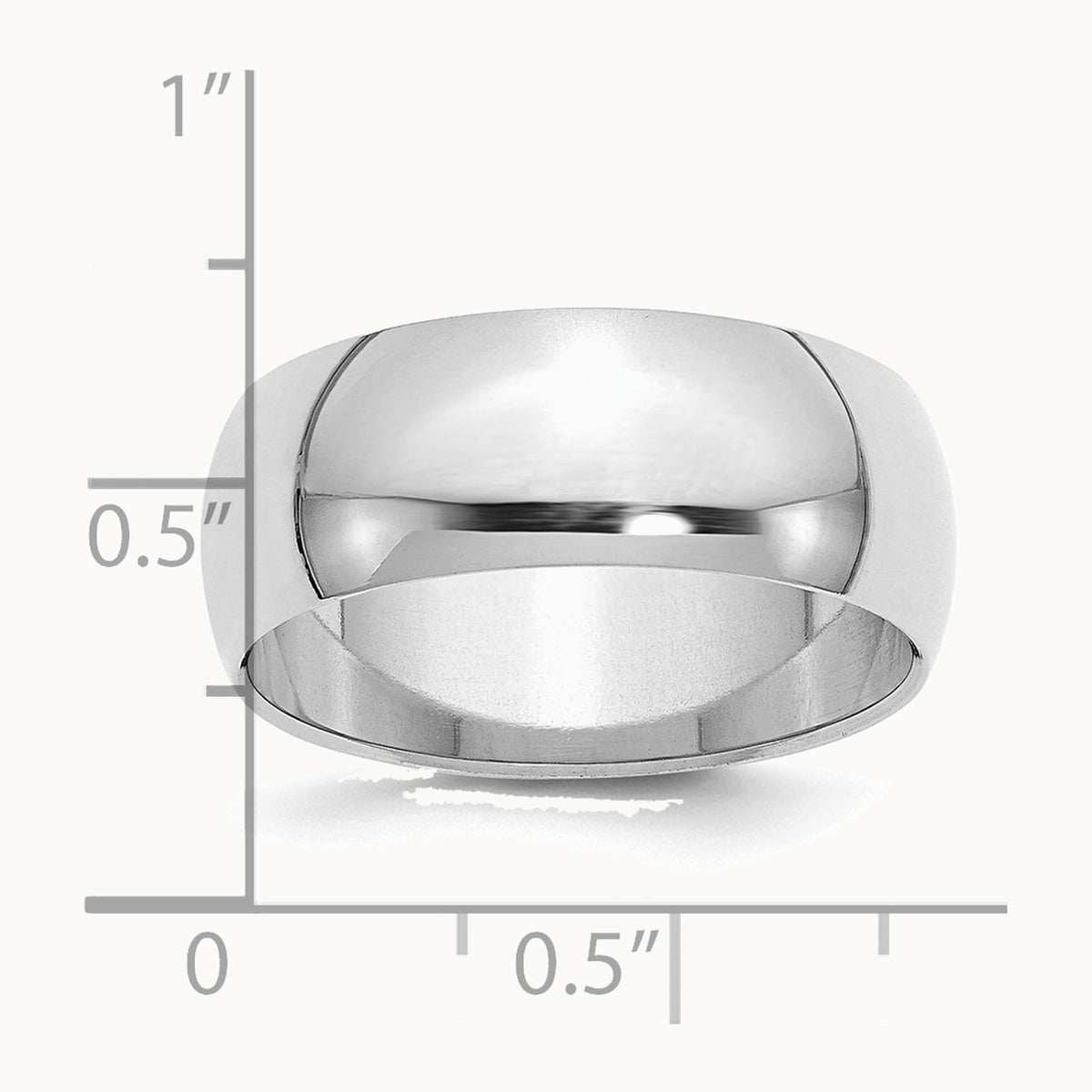Rhodium-plated Half-Round Band — photo set