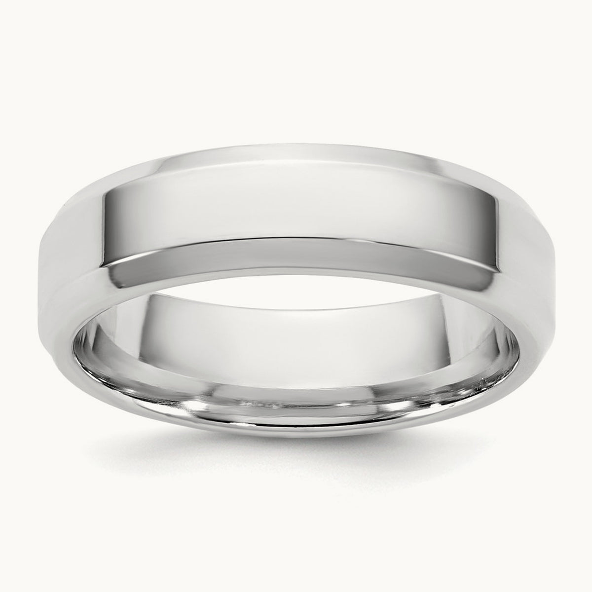 Bevel Edge Comfort Fit Band — 14K White Gold, 5.5mm