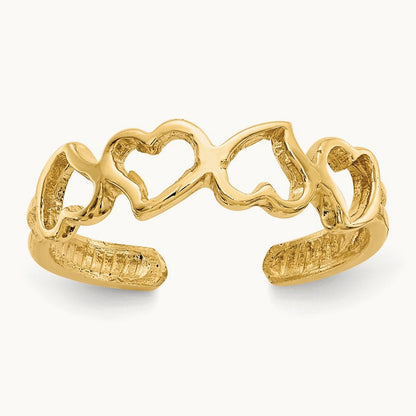 Heart Toe Ring, 14K