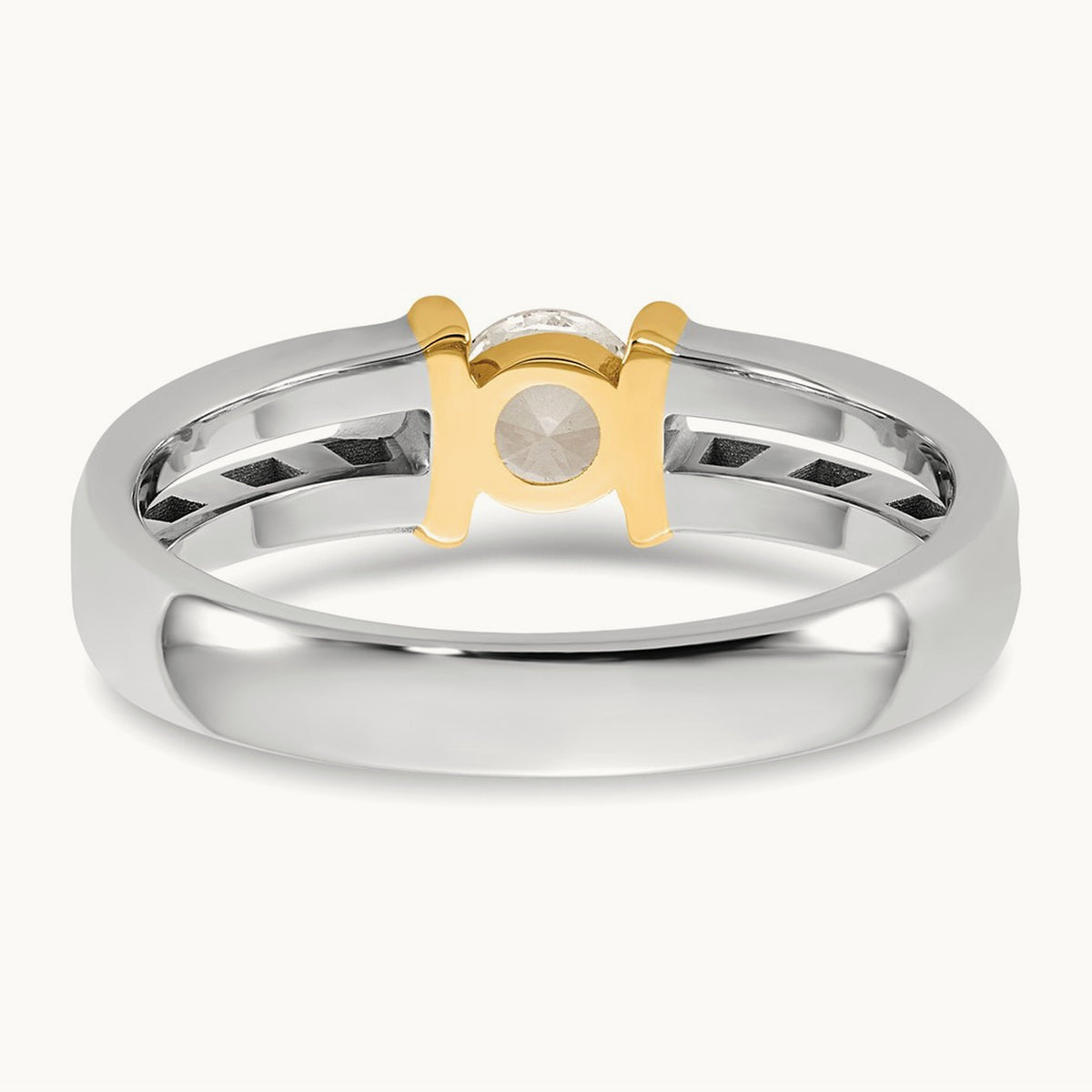 .5ct Mens Wedding Band, 14K Two-tone