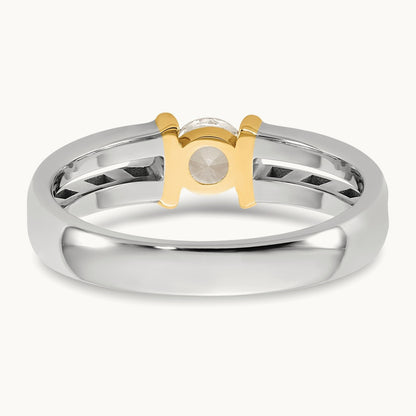.5ct Mens Wedding Band, 14K Two-tone