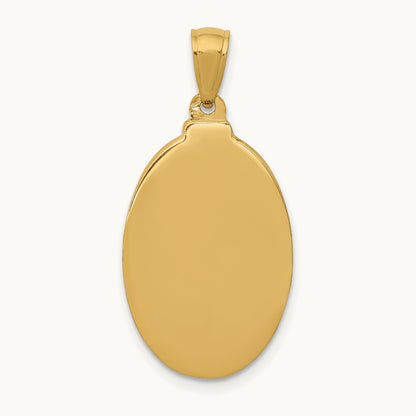 Saint Theresa Oval Medal Pendant, 14K
