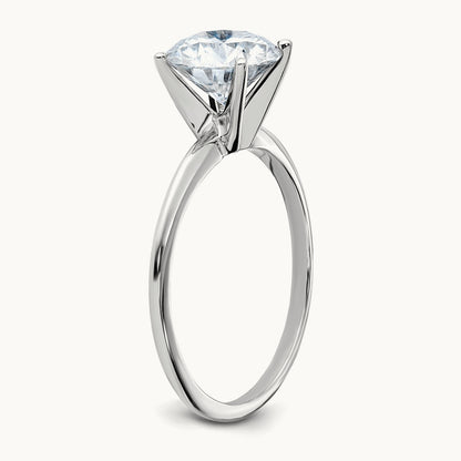 Round Solitaire Engagement Ring, 2.00 ct tw Lab-Grown Diamond — 14K White Gold