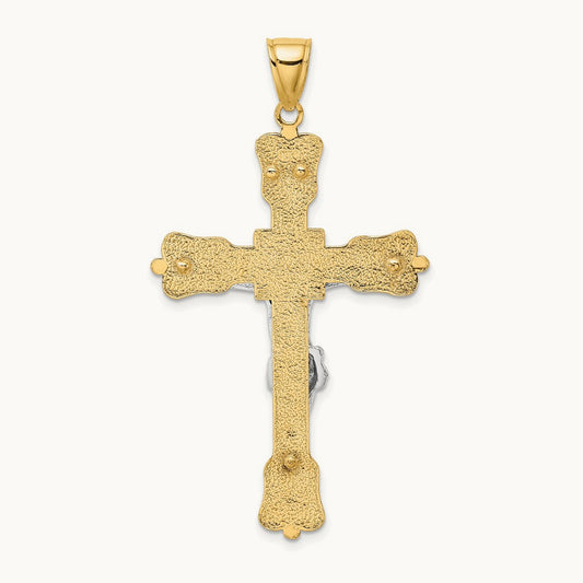 INRI Crucfix Pendant, 14K Two-tone