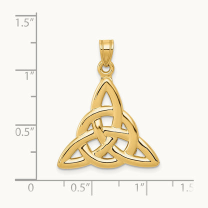 Polished Trinity Knot Pendant — 14K Yellow Gold