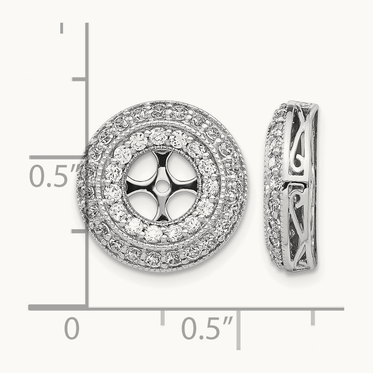 Fancy Diamond Earring Jackets — 15mm