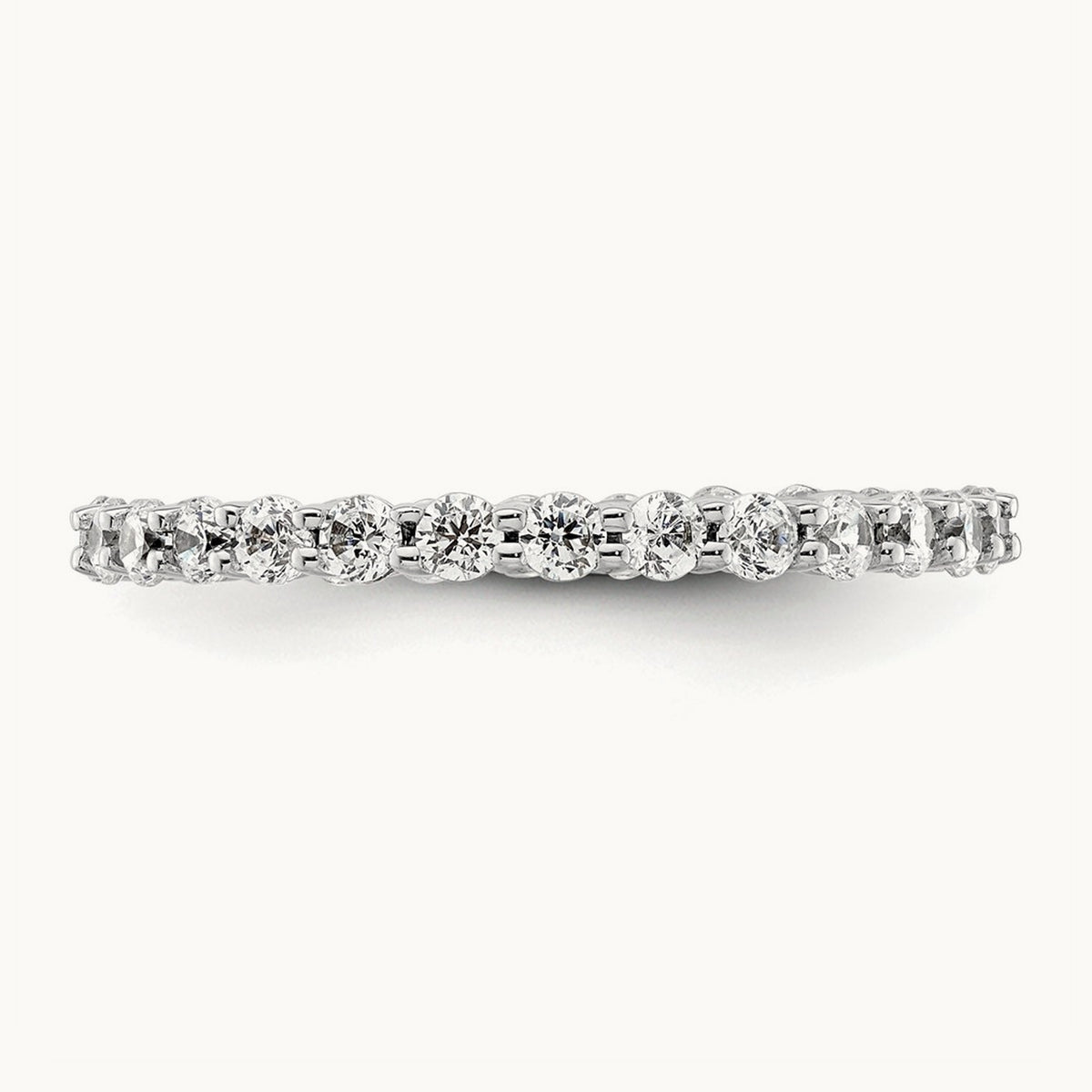 Polished Shared Prong Diamond Eternity Band — 14K White Gold (2)