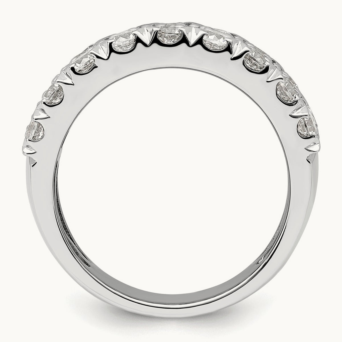 Triple Row Band, 1.50-3.00 ct tw Lab-Grown Diamond — 3 ct, 14K White Gold
