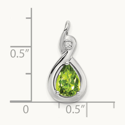 Pear Peridot and Diamond Pendant