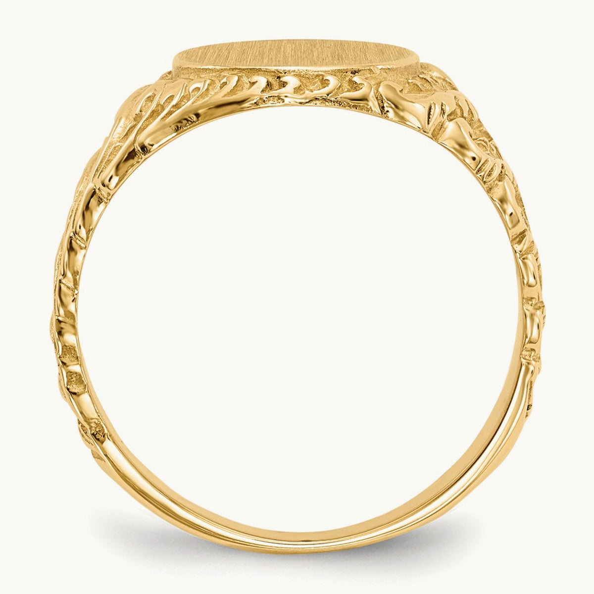 10.5x13. Closed Back Mens Signet Ring, 0mm, 14K
