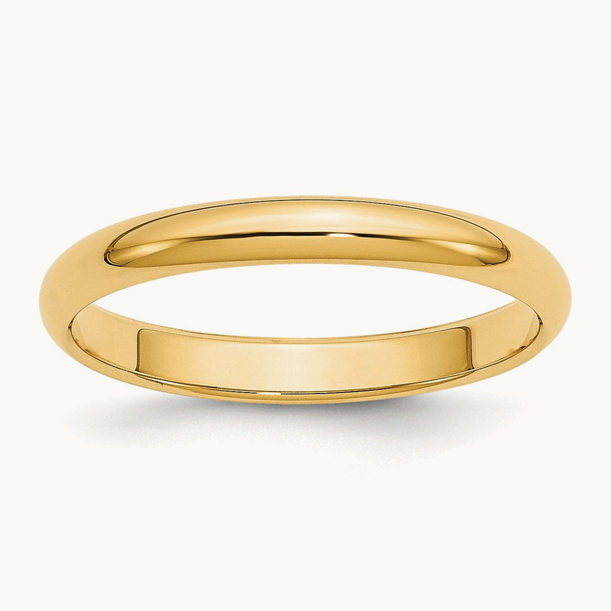 Half Round Band, 3mm, 10K Yellow Gold