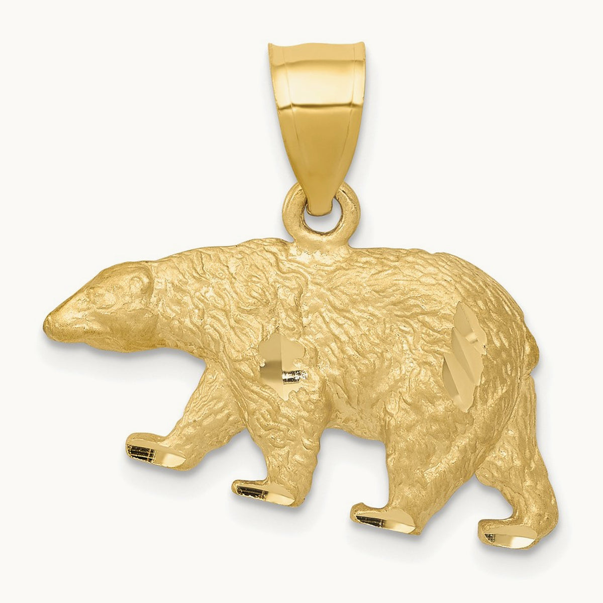 Diamond-cut Bear Pendant — 18.5mm