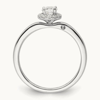 Petite Halo Engagement Ring, 0.50 ct tw Lab-Grown Diamond