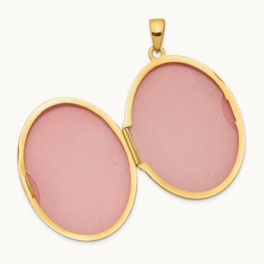 Oval Locket Pendant — 14K Yellow Gold, 34mm