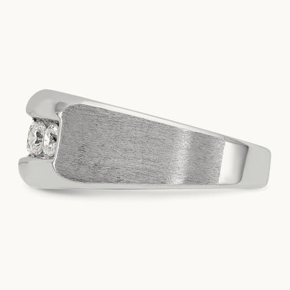 IBGoodman Men's Polished & Satin 5-Stone Diamond Ring, 14K White Gold