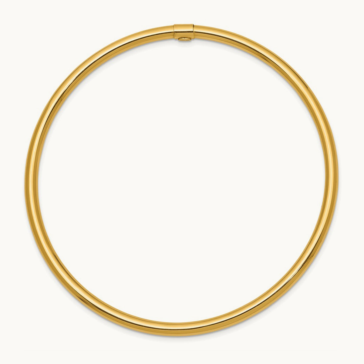 Polished Round Tube Slip-on Bangle — 14K Yellow Gold