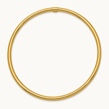Polished Round Tube Slip-on Bangle — 14K Yellow Gold