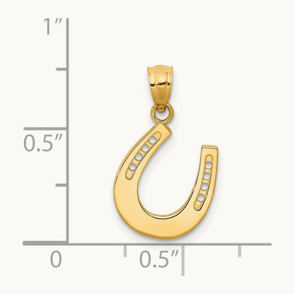 Polished Horseshoe Pendant, 14K Gold