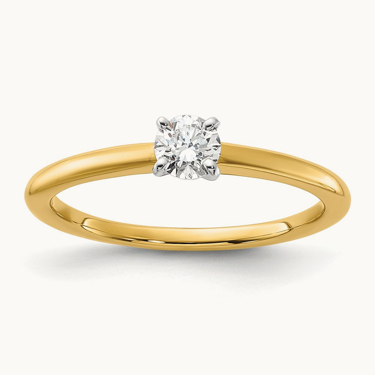 Round Solitaire Engagement Ring, 0.25-5.00 ct tw Lab-Grown Diamond — 1/4 ct, 14K Two-Tone