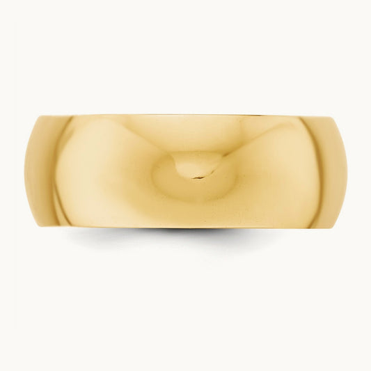 Half Round Band, 8mm, 10K Yellow Gold