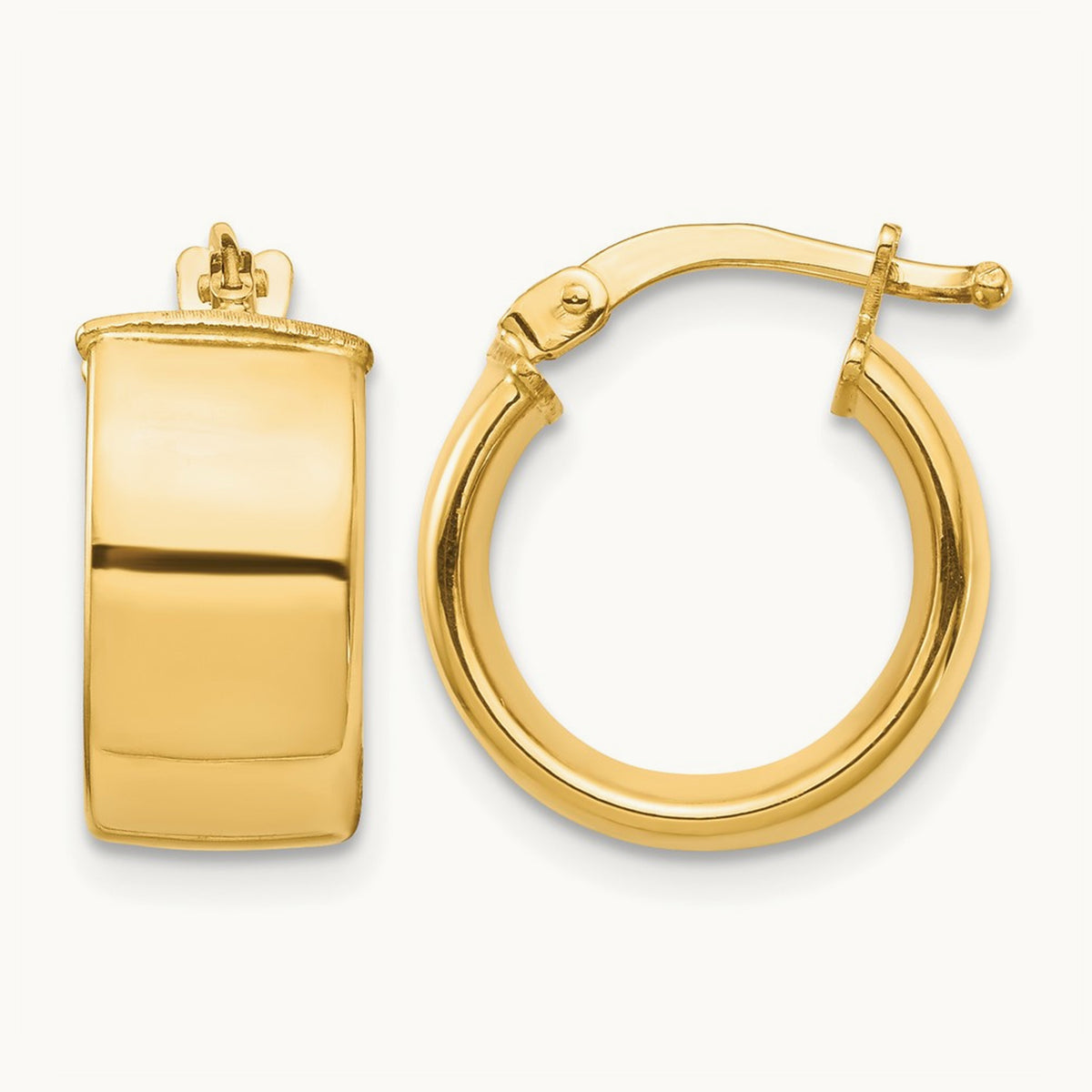 High Polished Hoop Earrings — 14K Yellow Gold
