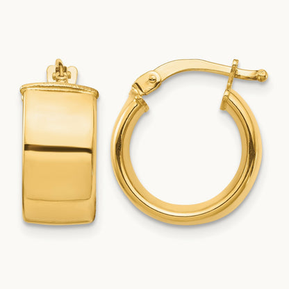 High Polished Hoop Earrings — 14K Yellow Gold