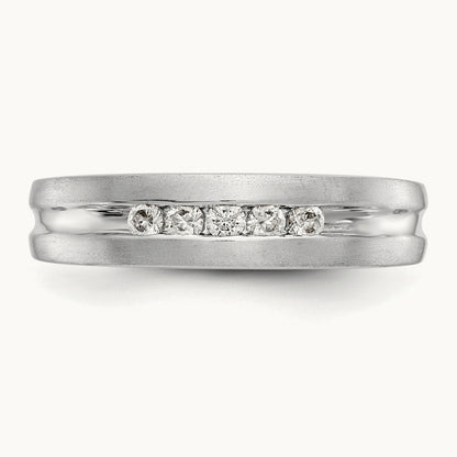 Diamond Men's Band, 14K White Gold