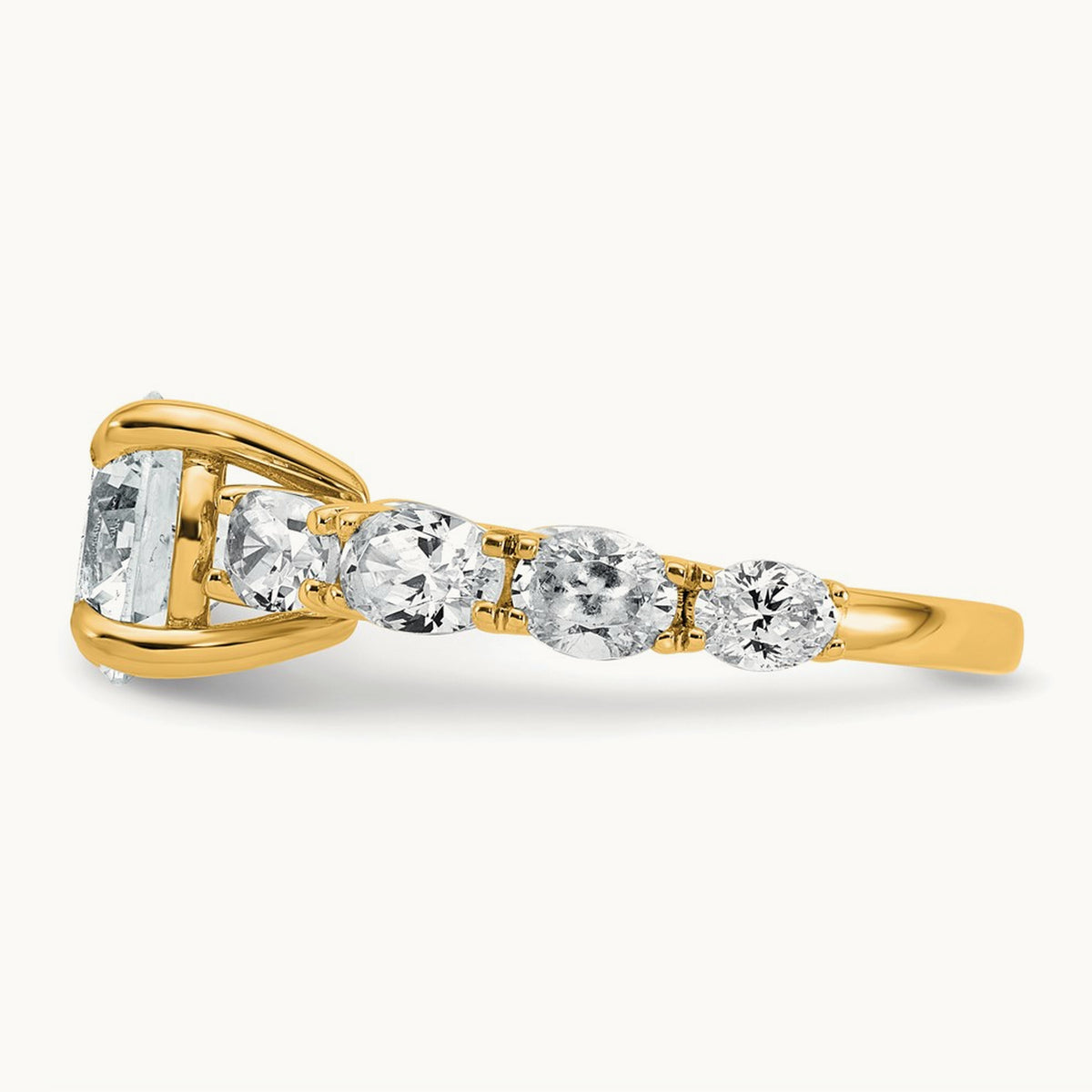 3 3/4 Round Engagement Ring, 3.75 ct tw Lab-Grown Diamond — 14K Yellow Gold