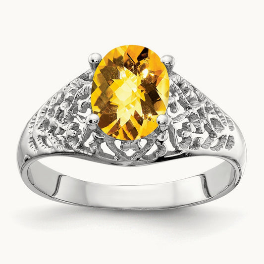 Oval Citrine Checker ring — photo set