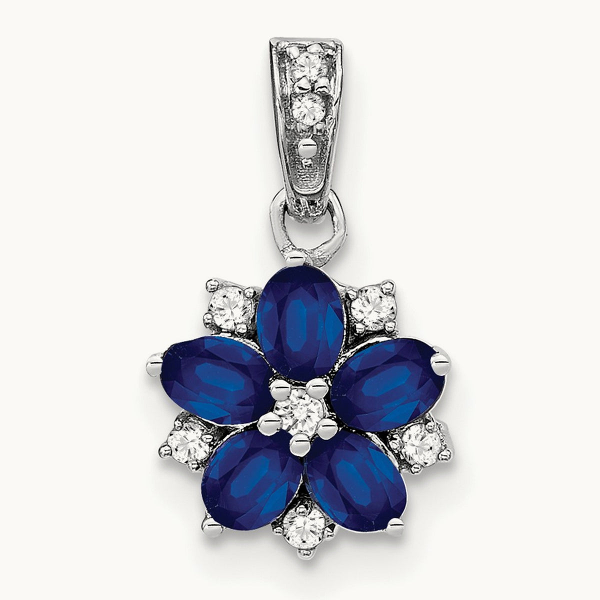 Sapphire and Diamond Floral Pendant — photo set