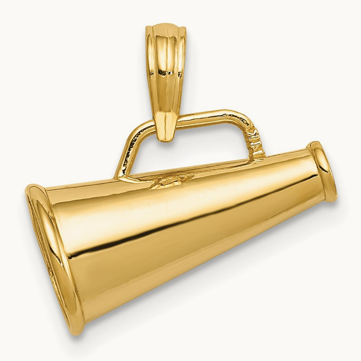 Polished 3-D Small Megaphone Pendant, 14K